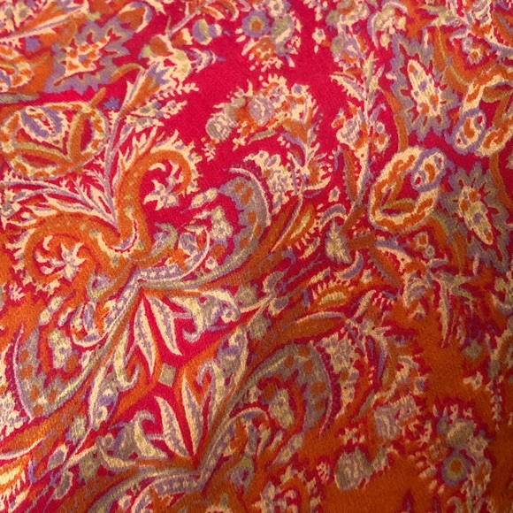 Willi Smith Boho Pink Paisley Midi Zip Up Skirt - Picture 5 of 9